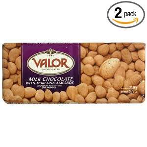 Valor Milk Chocolate with Marcona Almonds, 8.75 Ounce Packages (Pack 
