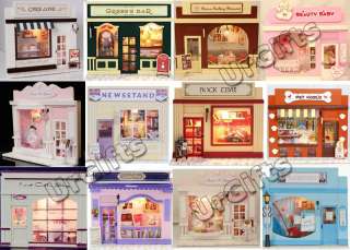 Dollhouse Miniature Kit w/ Light Cake Love Bakery Shop  