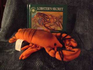 Lot of 2  Lobsters Secret Book and 9 Plush Lobster Toy Smithsonian 
