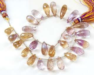 Natural Ametrine Teardrop Briolette Beads 110ctw  