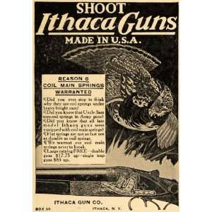  1916 Ad Ithaca Gun Coil Main Springs Shoot Turkey Hunt 