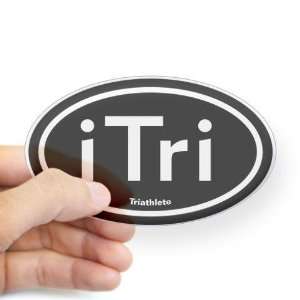  iTri Black Oval Running Oval Sticker by  Arts 