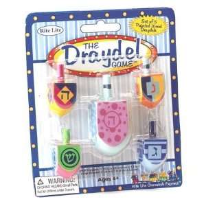  The Draydel Game   Painted Wood Draydel, Pack Of 5 Toys 