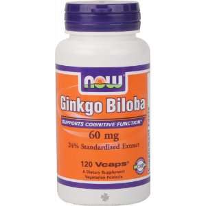  Now Foods Ginkgo Biloba   60 mg, 120 Vegetarian Capsules 