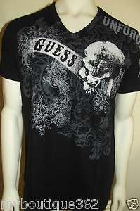   WITH TAG GUESS MENS BLACK T SHIRT WITH PRINTED GUESS LOGO LQQK  
