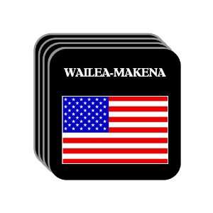 US Flag   Wailea Makena, Hawaii (HI) Set of 4 Mini Mousepad Coasters