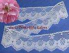 10 Yd White 2 Fancy Floral Lace Fabric Trim Style M84V  