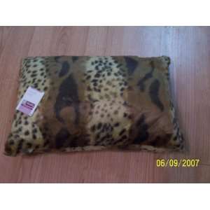  Faux Fur Leopard Animal Print Throw Pillow 15x20
