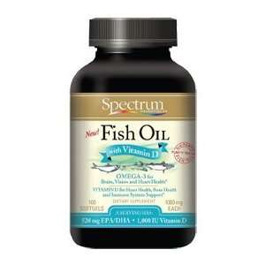  Spectrum Essentials   Fish Oil With Vitamin D 100 Softgels 