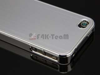   Aluminum Chrome Hard Case Back Cover For iPhone 4 4S Silver  