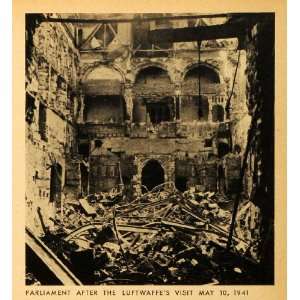   Luftwaffe Bombing London Blitz World War II   Original Halftone Print