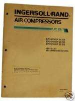 Ingersoll Rand Air Compressor Parts list  