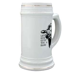  Stein (Glass Drink Mug Cup) Jesus Let Him Give You A Hand 