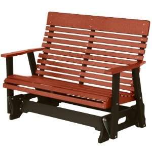  Casual Back Double Glider   Burgundy on Black Patio, Lawn 