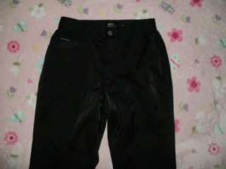 NY JEANS 6 SHINY BLACK nylon high rise boot pants 25x30  