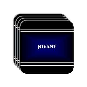 Personal Name Gift   JOVANY Set of 4 Mini Mousepad Coasters (black 