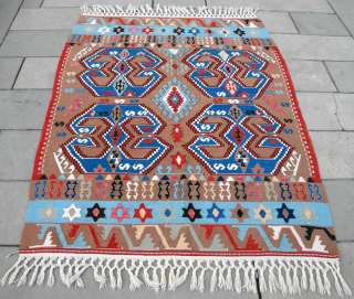 Turkish Rug Kilim Hand Woven Wool Kelim hand Knotted 71 x 53  