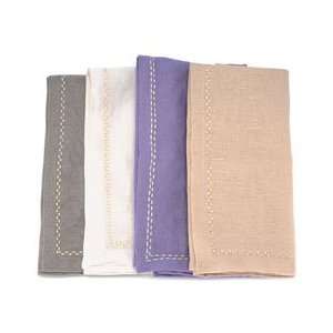   Washed Linen Set of Four 21 in Square Napkins   Lilac