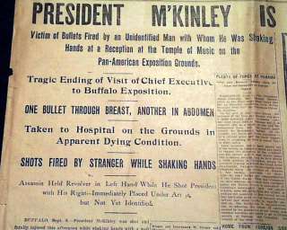 President WILLIAM McKINLEY Shot Dead ? 1901 Newspaper *  