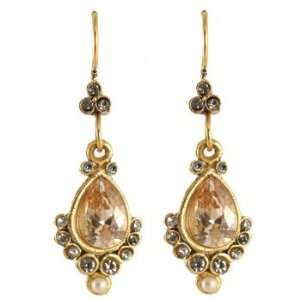  Lee Angel Gold Peach Crystal Earring Jewelry