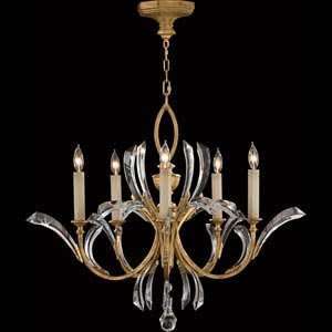  Fine Art Lamps 763040ST Beveled Arcs Gold Leaf Chandelier 