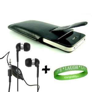  iPhone 4 leather Case Accessories Kit BLACK Faux Leather Holster 