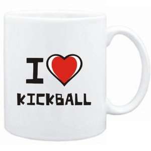  Mug White I love Kickball  Sports