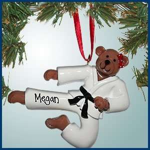  Personalized Christmas Ornaments   Karate Bear Kicking 