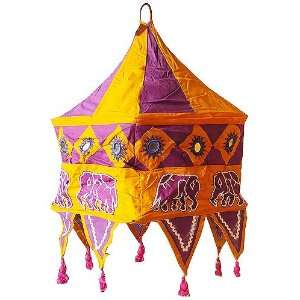  Lampshades Multicolored Applique Embroidered Fabric Indian 