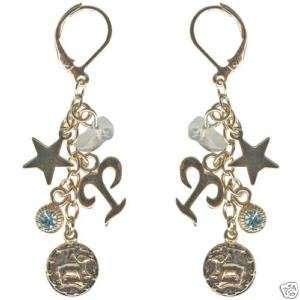  Kirks Folly Crystal Star Gazer Earrings Aries Zodiac 