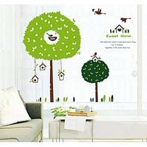  Wall Decor Removable Decal Stickers   Birds in Big Green 