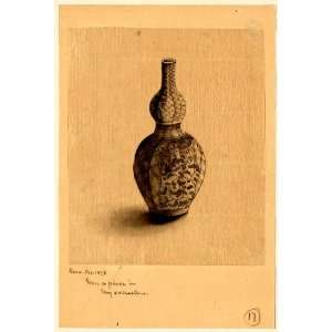  1878 Japanese Print . Decanter or narrow necked bottle 