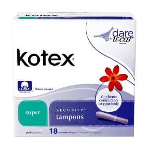  Kotex Tampons   Super Unscented, 18 ct Health & Personal 