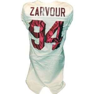  Ryan Zarvour #94 Alabama 2008 09 Game Issued White Jersey 
