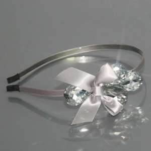  (4 Colour) Grey Alice Band with glass stone bow / Headband 
