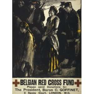  World War I Poster   Belgian Red Cross fund 33 X 24 