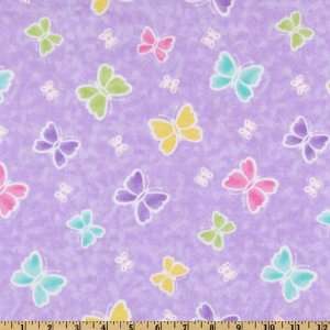  45 Wide Comfy Flannel Butterflied Purple Fabric By The 
