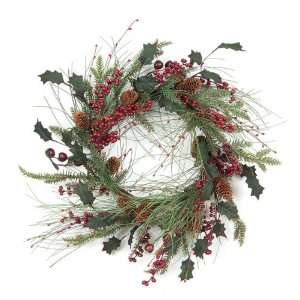  Holly & Berries Decorative Pine, Berry & Pod Unlit 