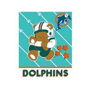  NFL Miami Dolphins Baby Afghan / Throw Blanket