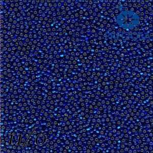 Czech Glass Seed Beads Preciosa 50 Grams (1,8 Ounce) Blue Silver Lined 