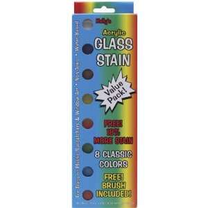  Glass Stain Paint Pots Value Pack, Classic Arts, Crafts 