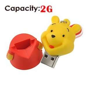  2G Lovely Winnie the Pooh Style Rubber USB Flash Drive 