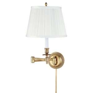    Candlestick Brass Plug In Swing Arm Wall Lamp