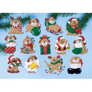  Lots of Dogs Christmas Ornaments Felt Kit