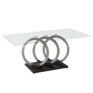  Cocktail Table in Sand Chrome with Beveled Glass Top