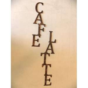  Cafe Latte Words Vertical Metal Wall Art Home Kitchen 