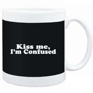 Mug Black  Kiss me, Im confused  Adjetives  Sports 