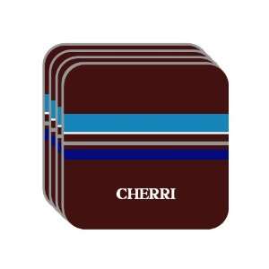 Personal Name Gift   CHERRI Set of 4 Mini Mousepad Coasters (blue 