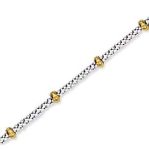  14k Two Tone Gold Modern Elegance Stylish Ankle Bracelet Jewelry