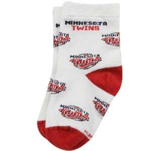   Twins White Infant All Over Team Logo Bootie Socks